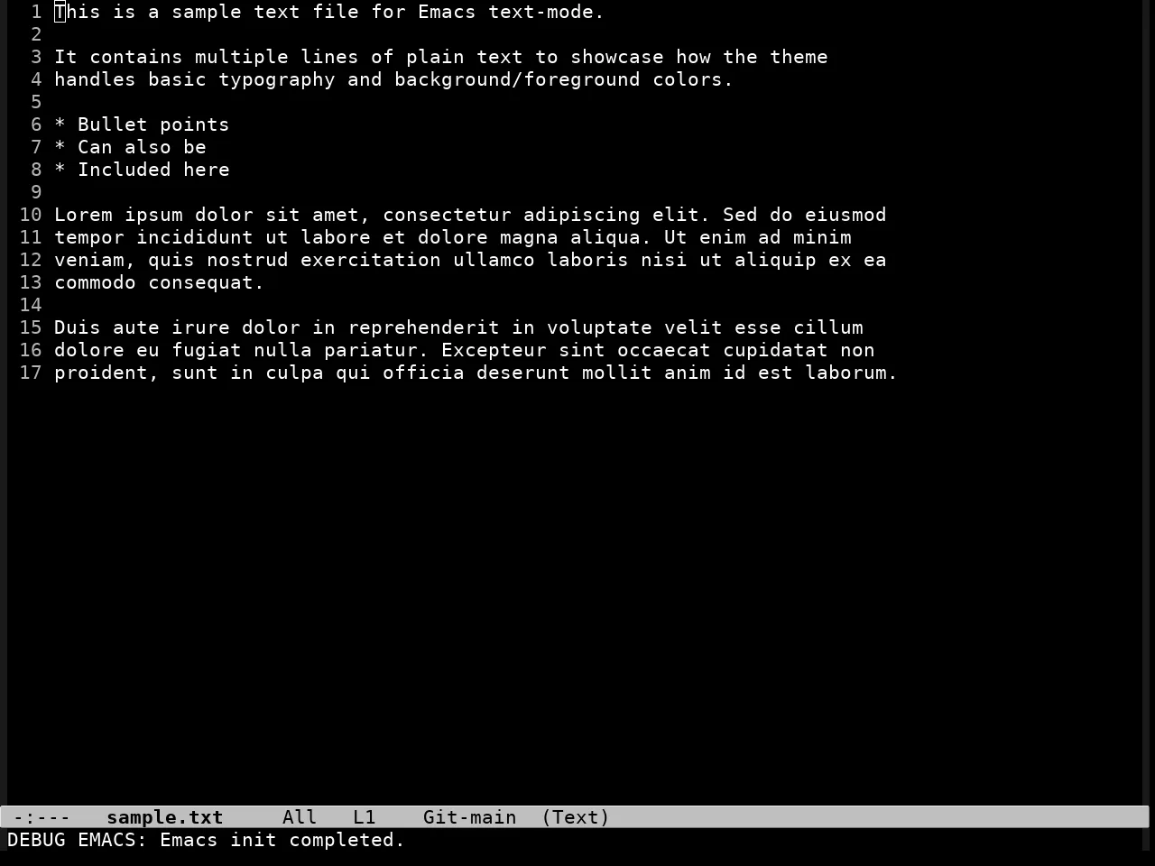 Glass Tty Theme in text-mode