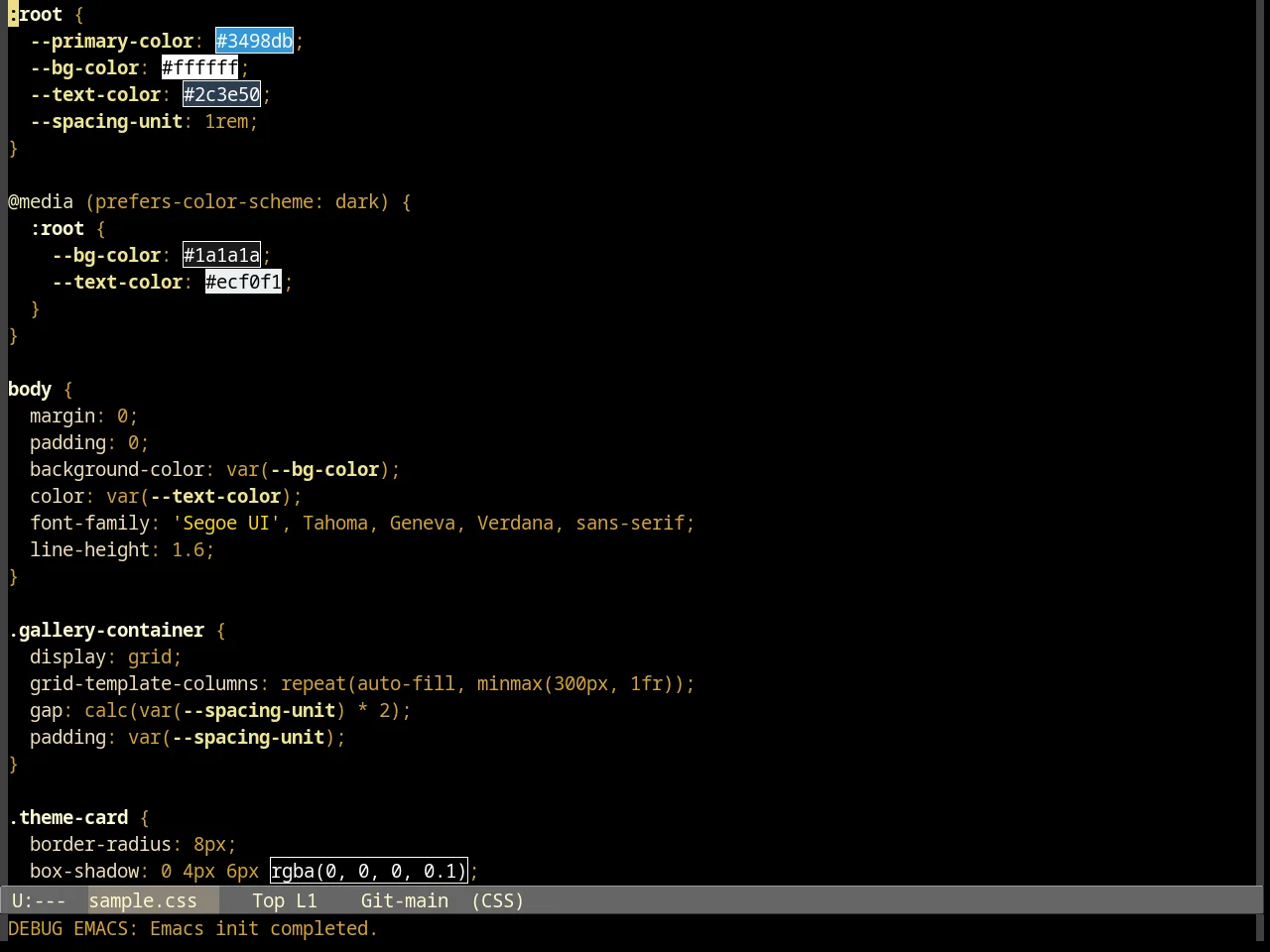 Goldenrod Theme in css-mode