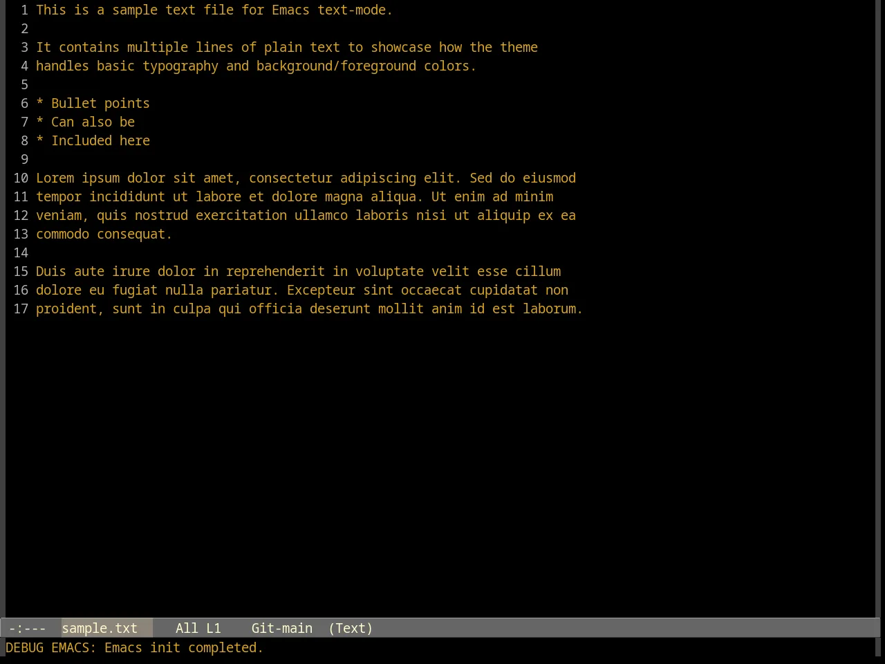 Goldenrod Theme in text-mode