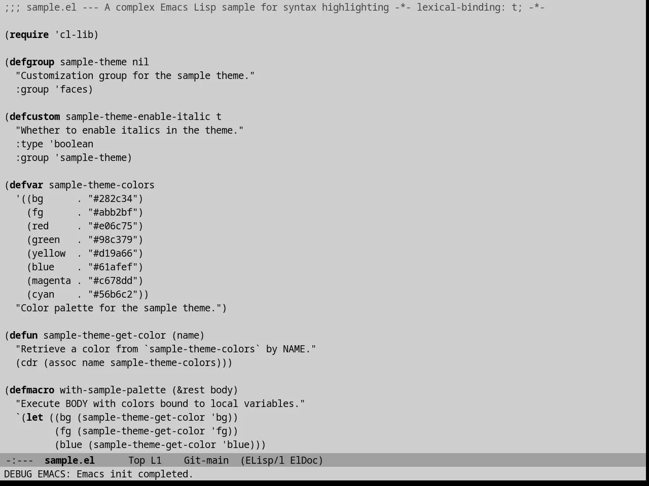 Goose Theme in emacs-lisp-mode