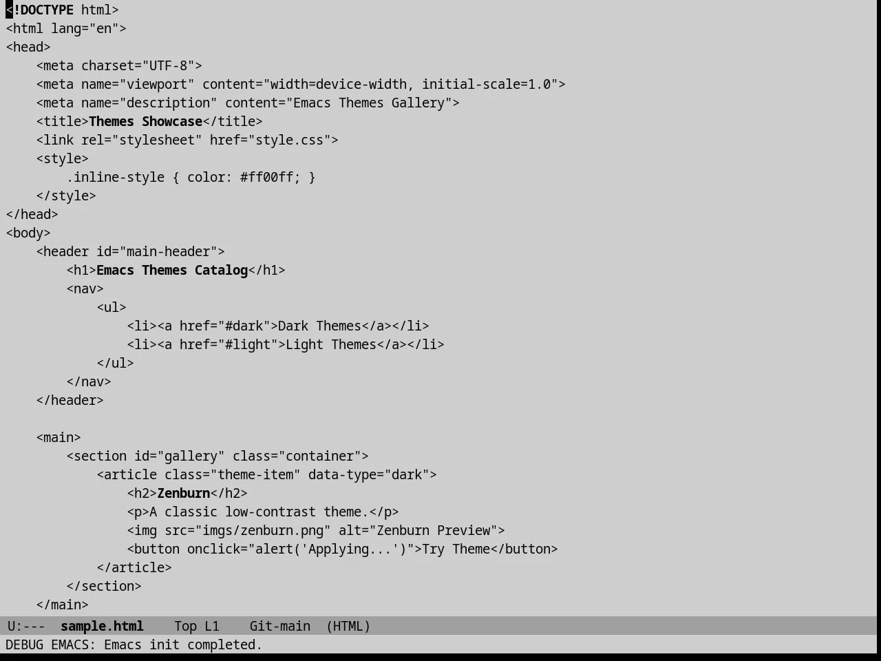 Goose Theme in html-mode