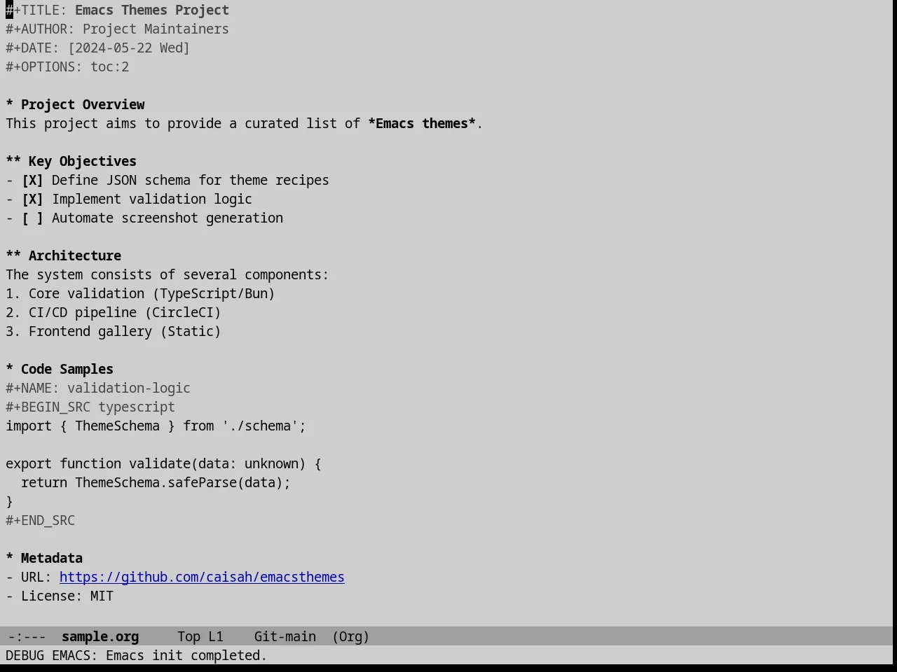 Goose Theme in org-mode