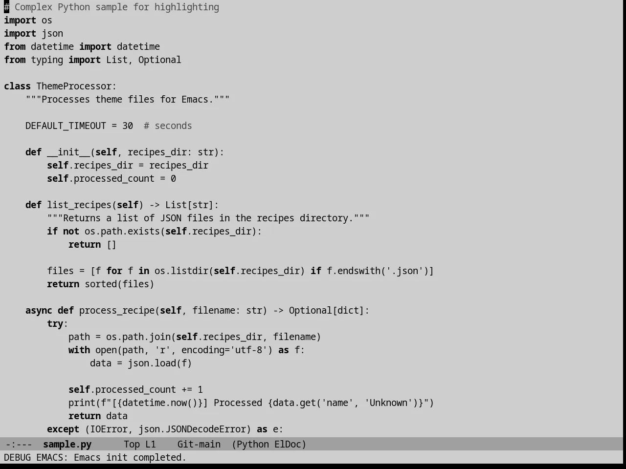 Goose Theme in python-mode