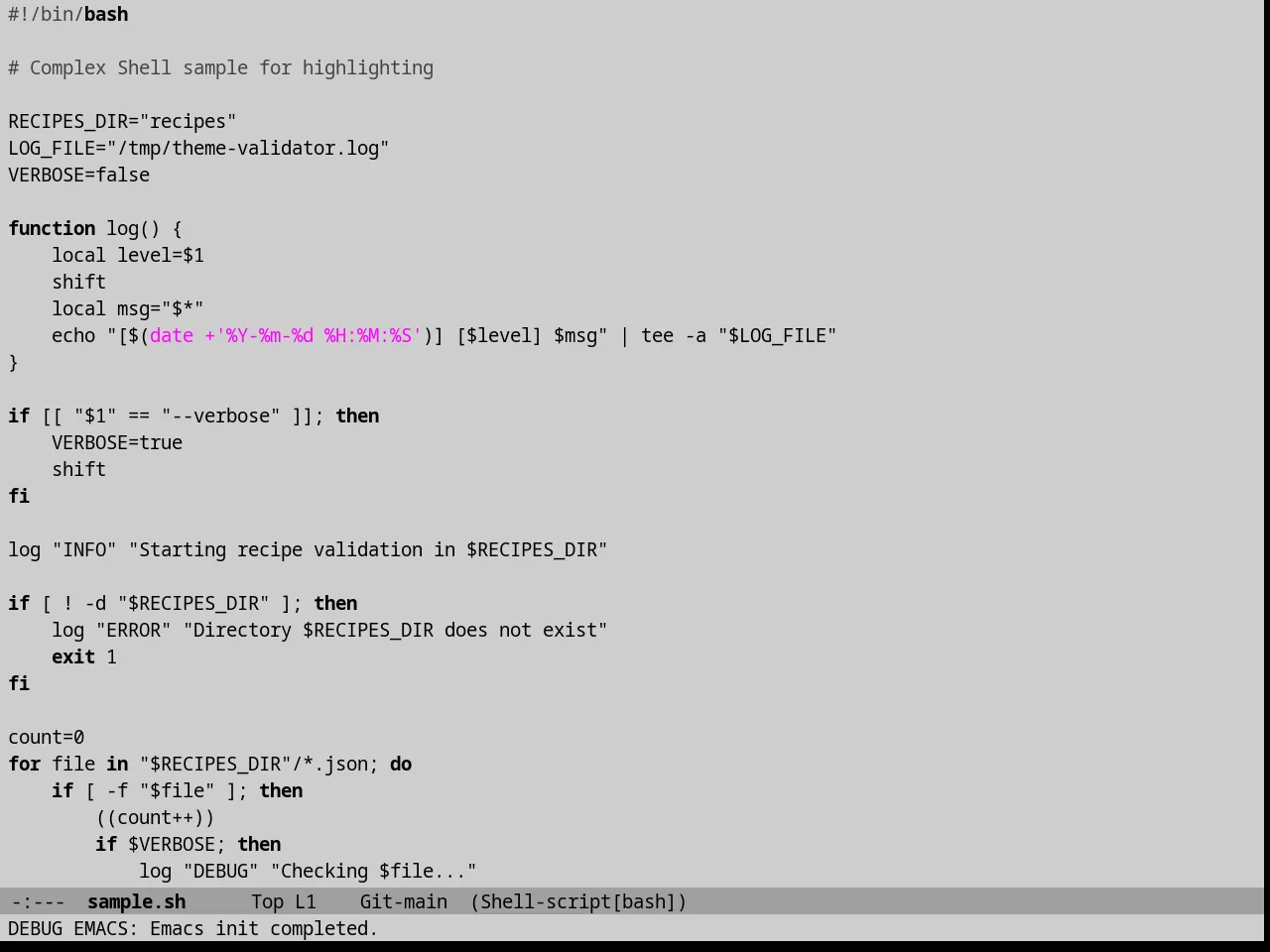 Goose Theme in sh-mode