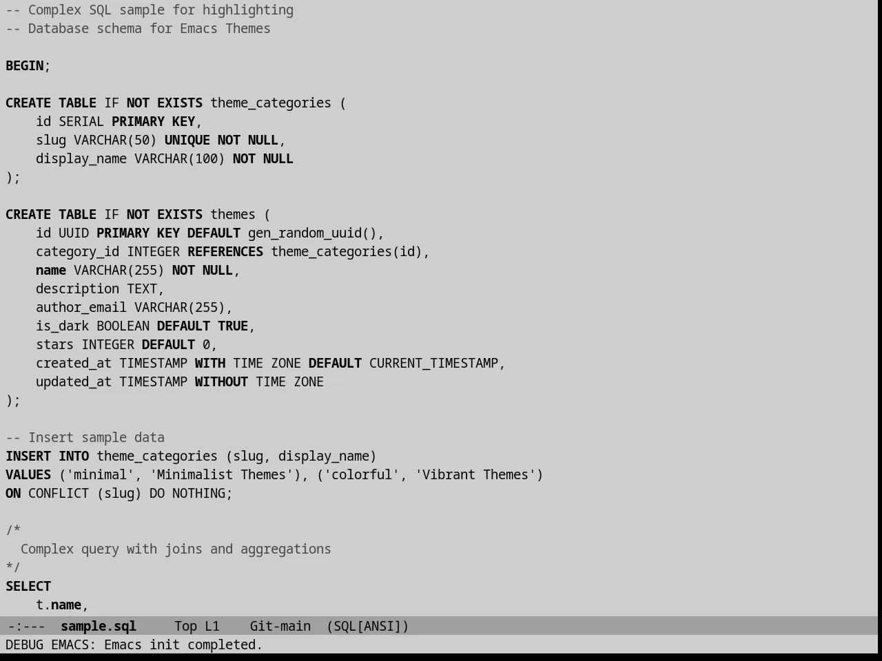 Goose Theme in sql-mode