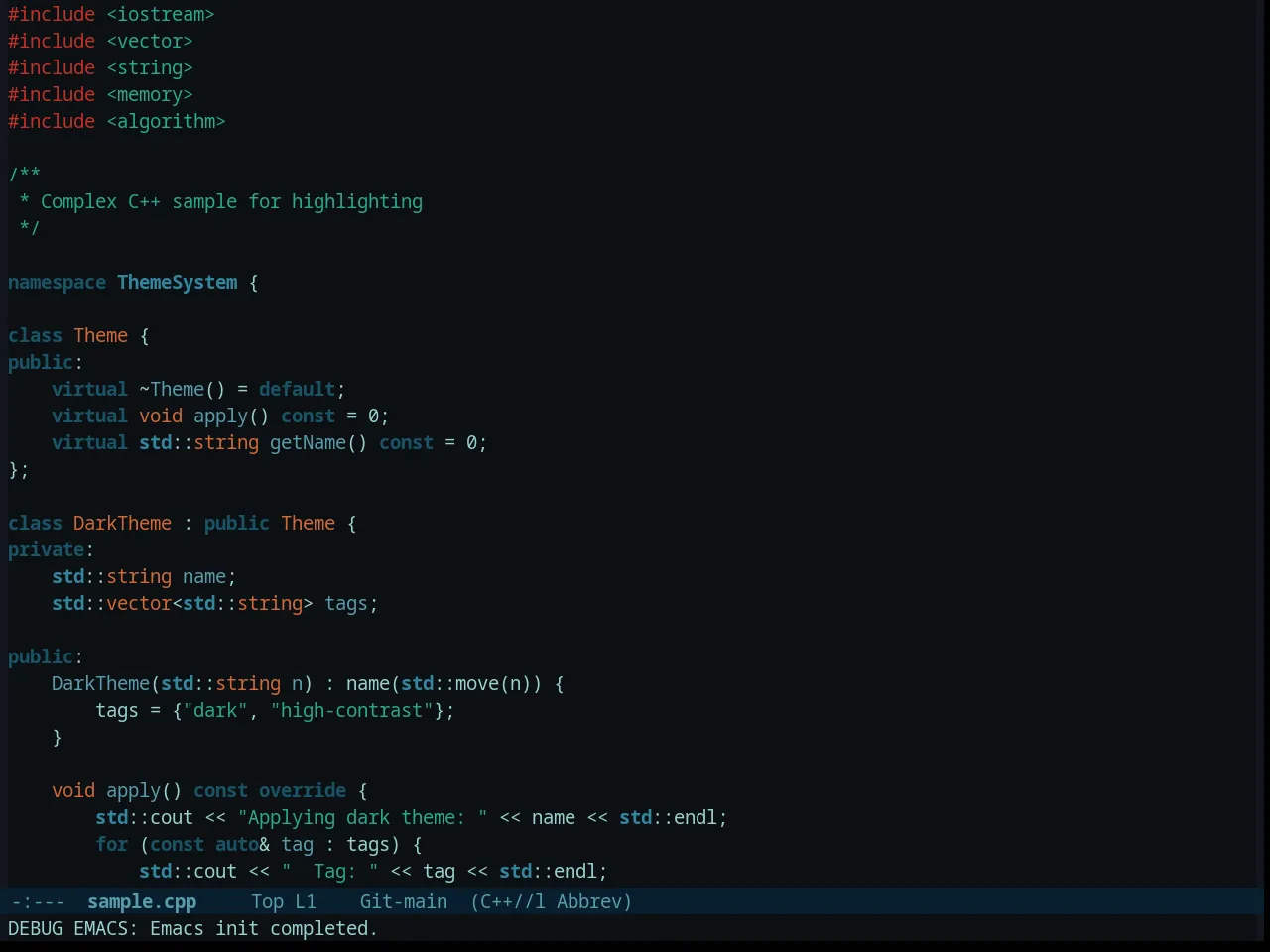 Gotham Theme in c++-mode