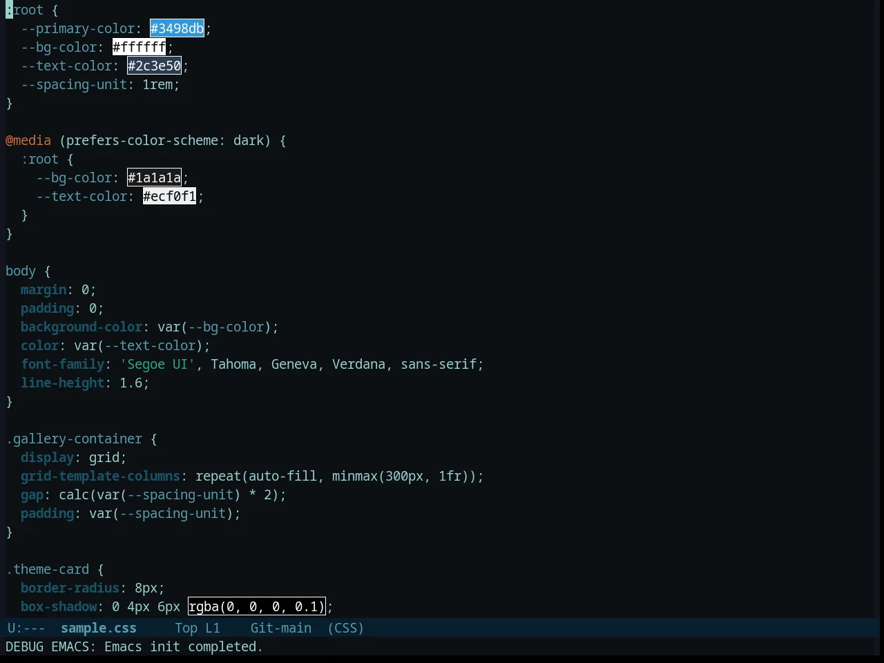 Gotham Theme in css-mode