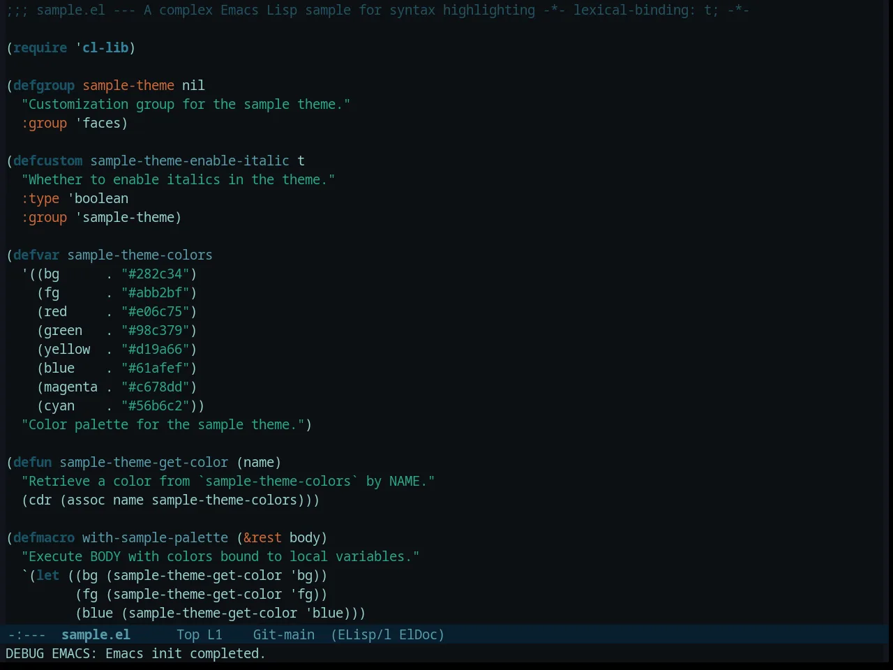Gotham Theme in emacs-lisp-mode