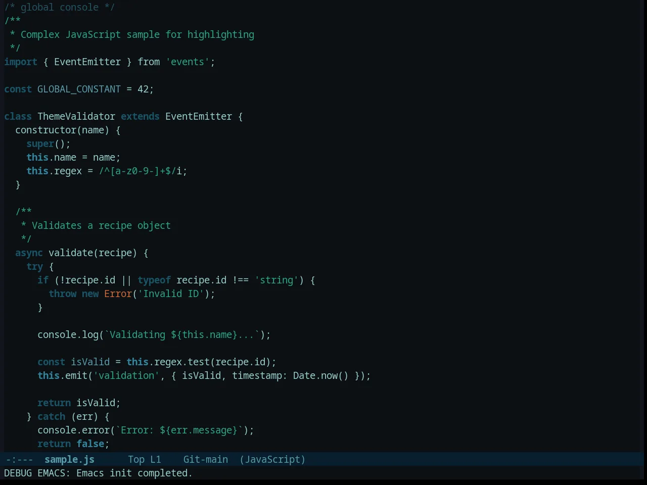 Gotham Theme in javascript-mode