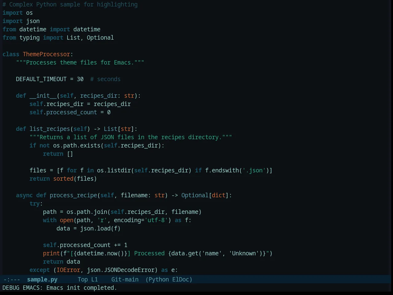 Gotham Theme in python-mode
