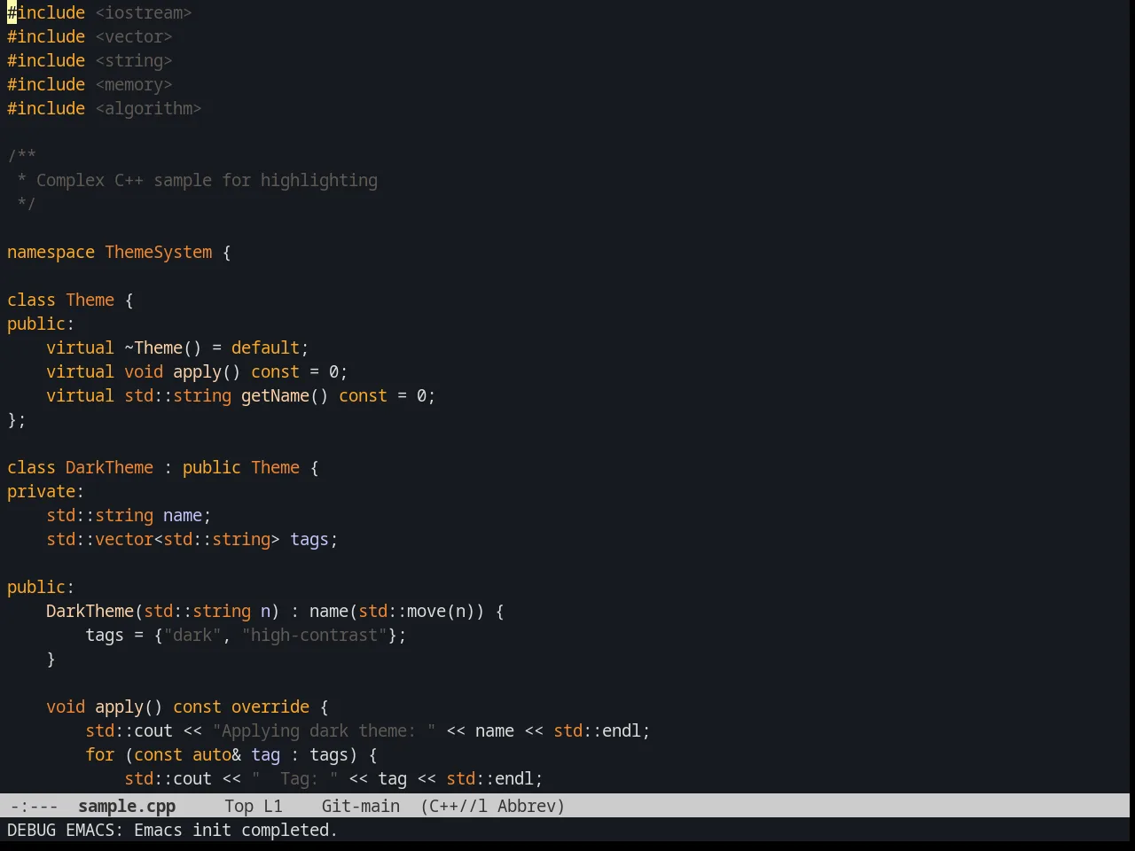 Graham Theme in c++-mode
