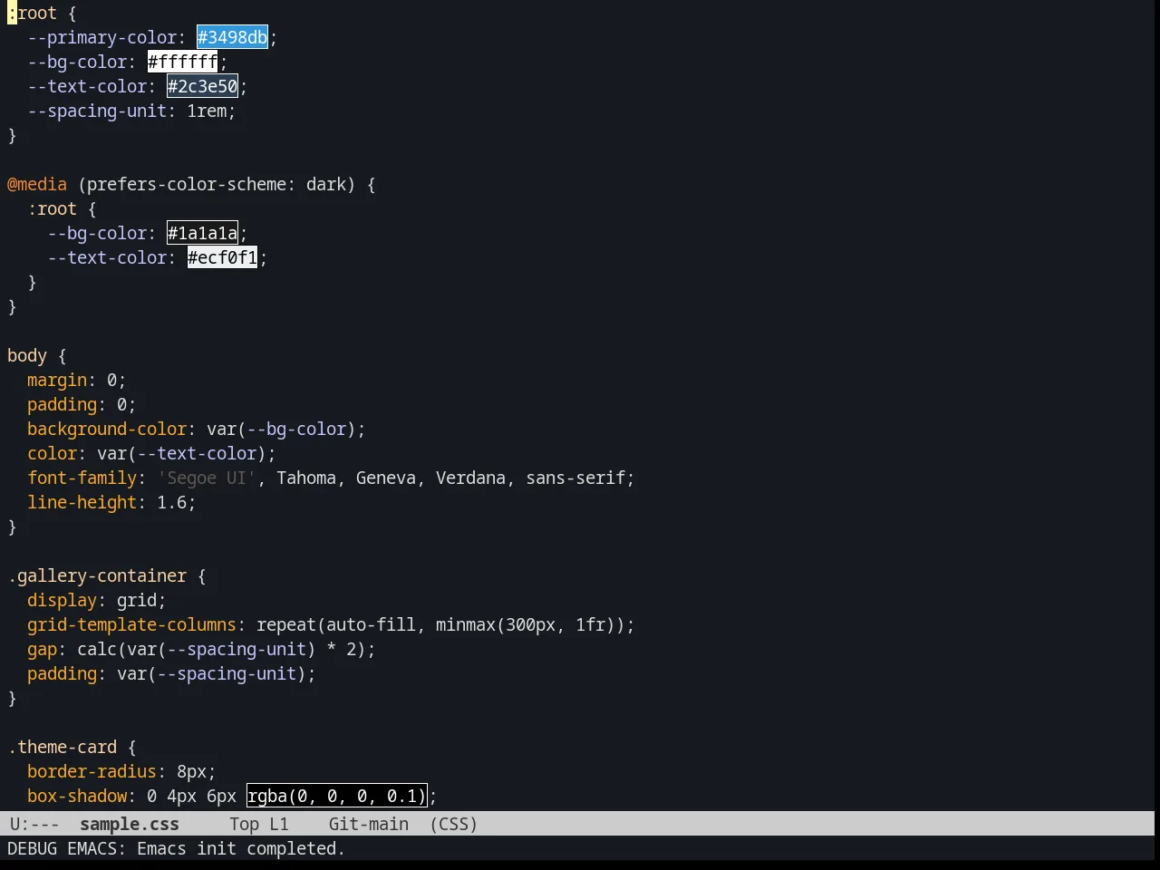 Graham Theme in css-mode