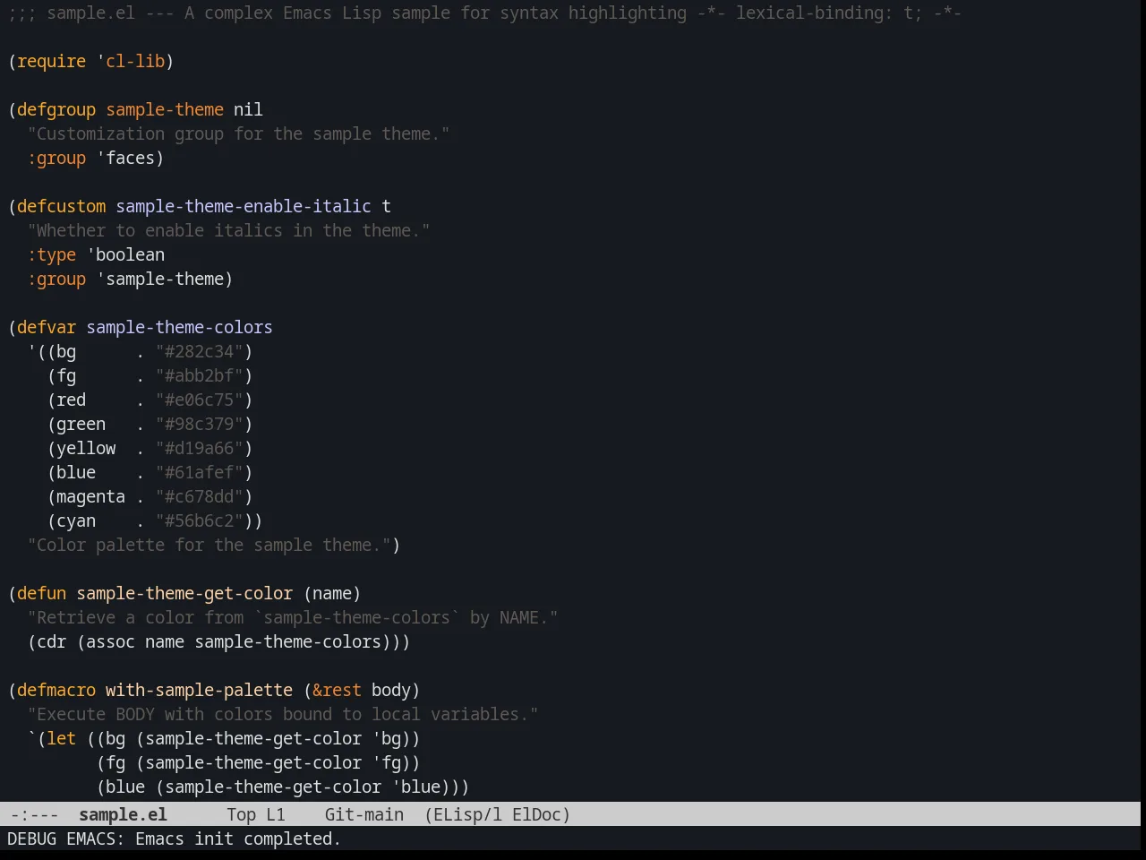 Graham Theme in emacs-lisp-mode