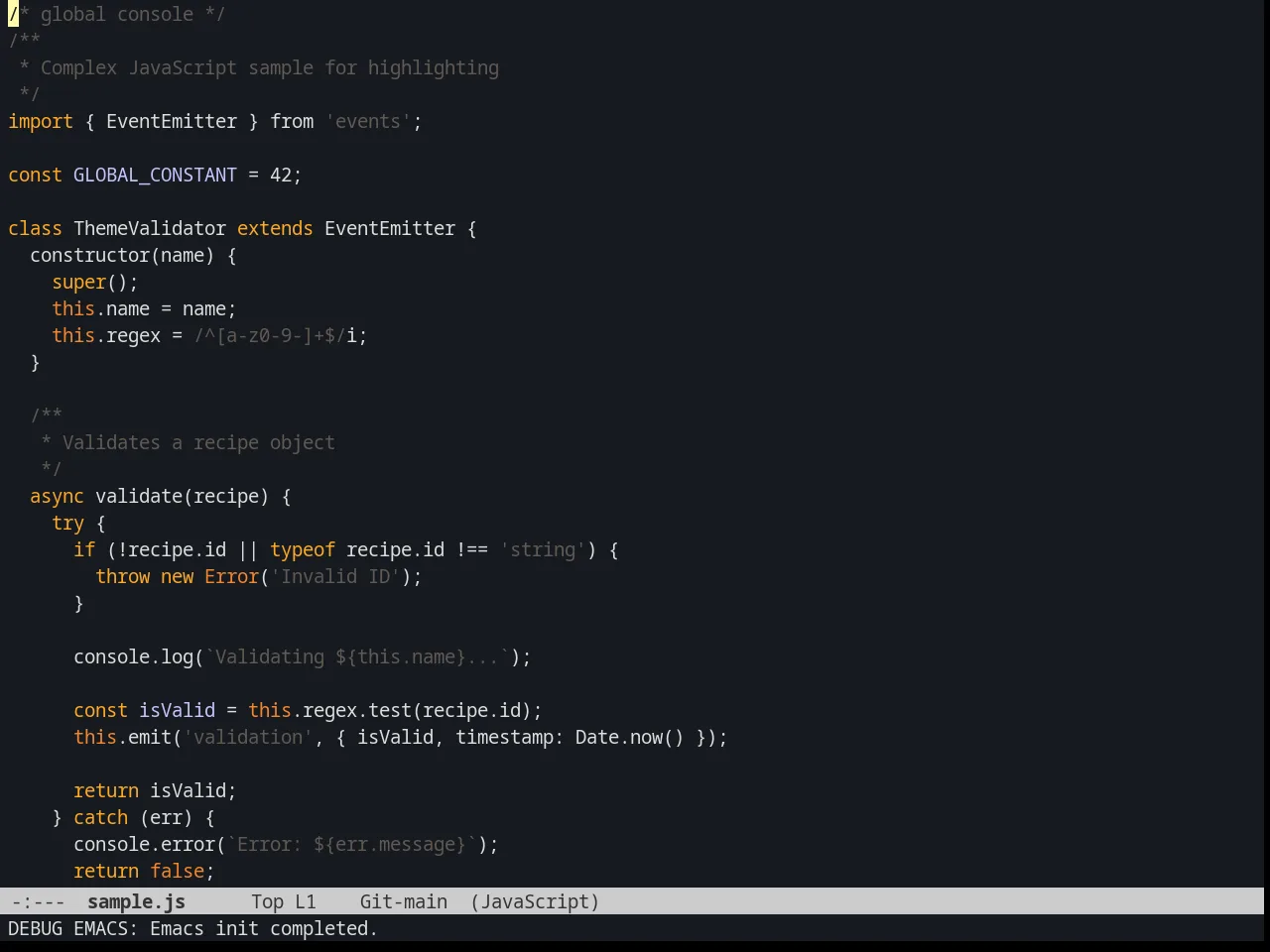 Graham Theme in javascript-mode