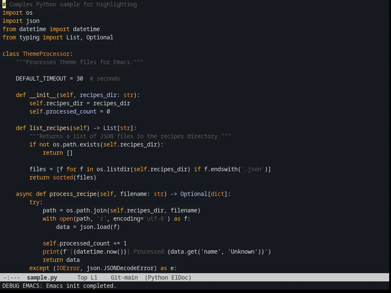 Graham Theme in python-mode