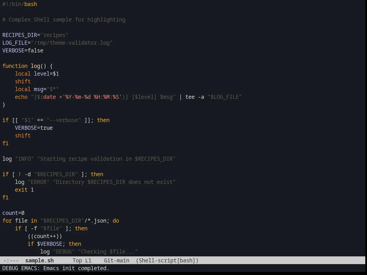 Graham Theme in sh-mode