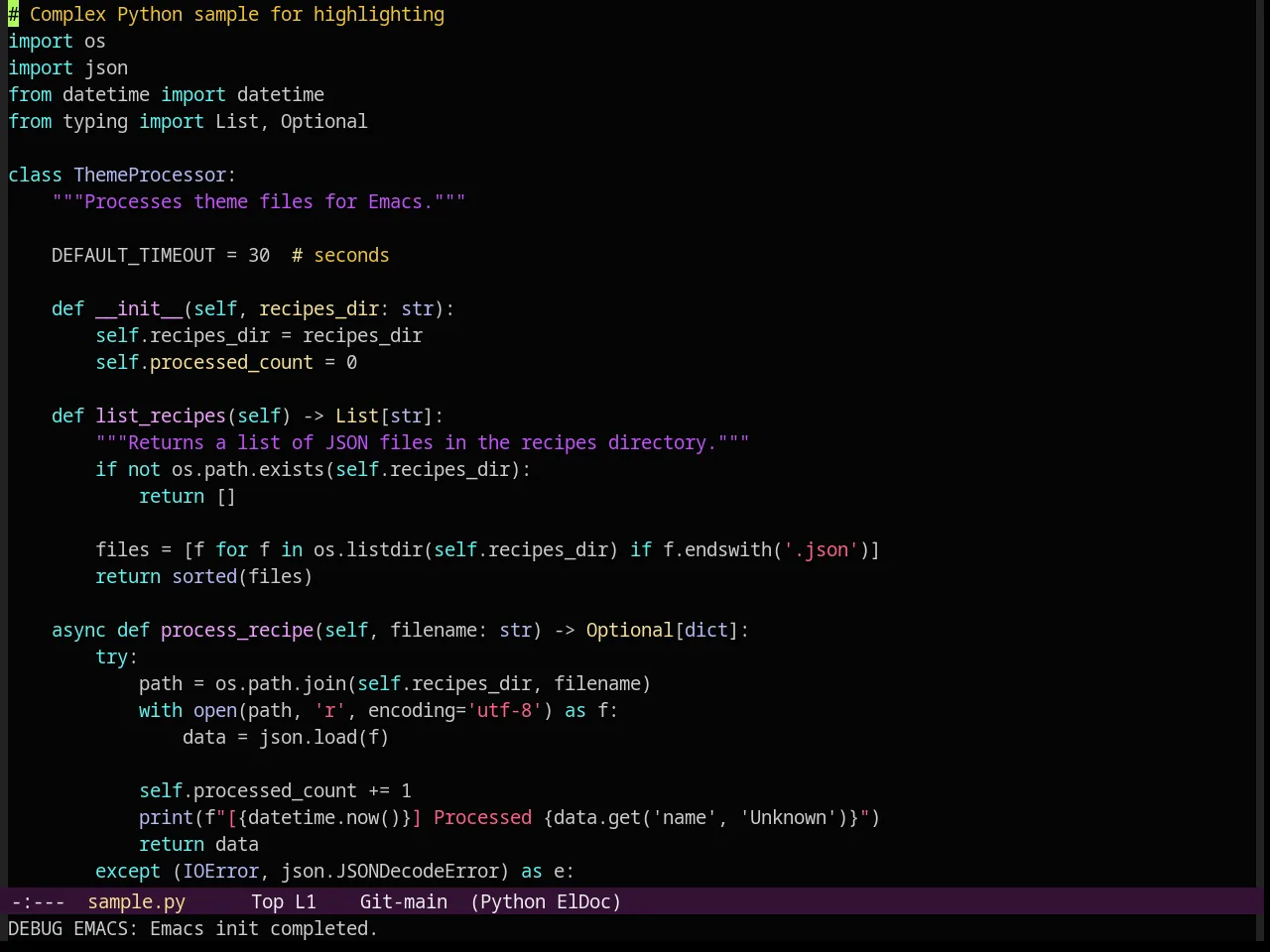 Grand Shell Theme in python-mode