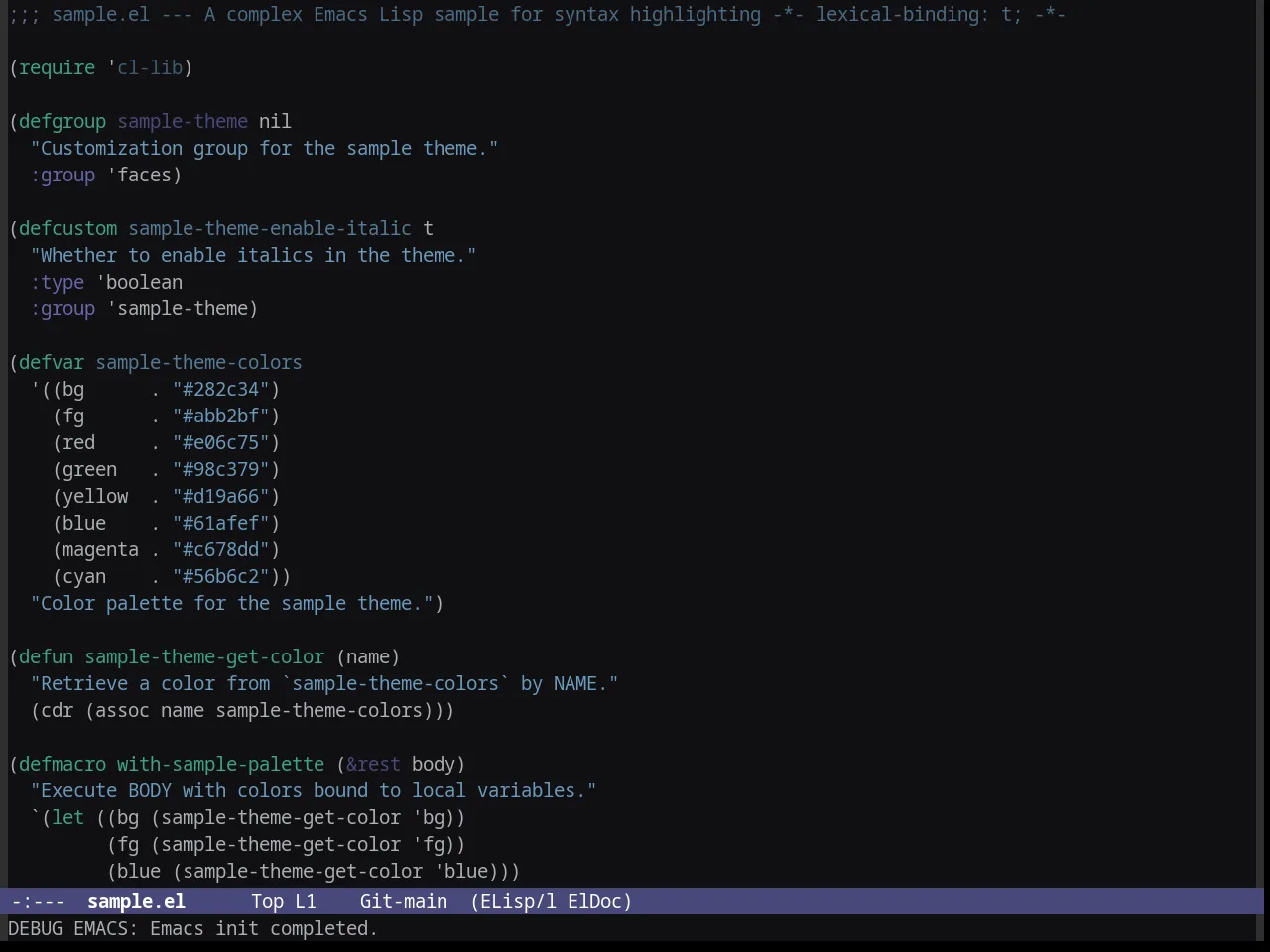 Granger Theme in emacs-lisp-mode