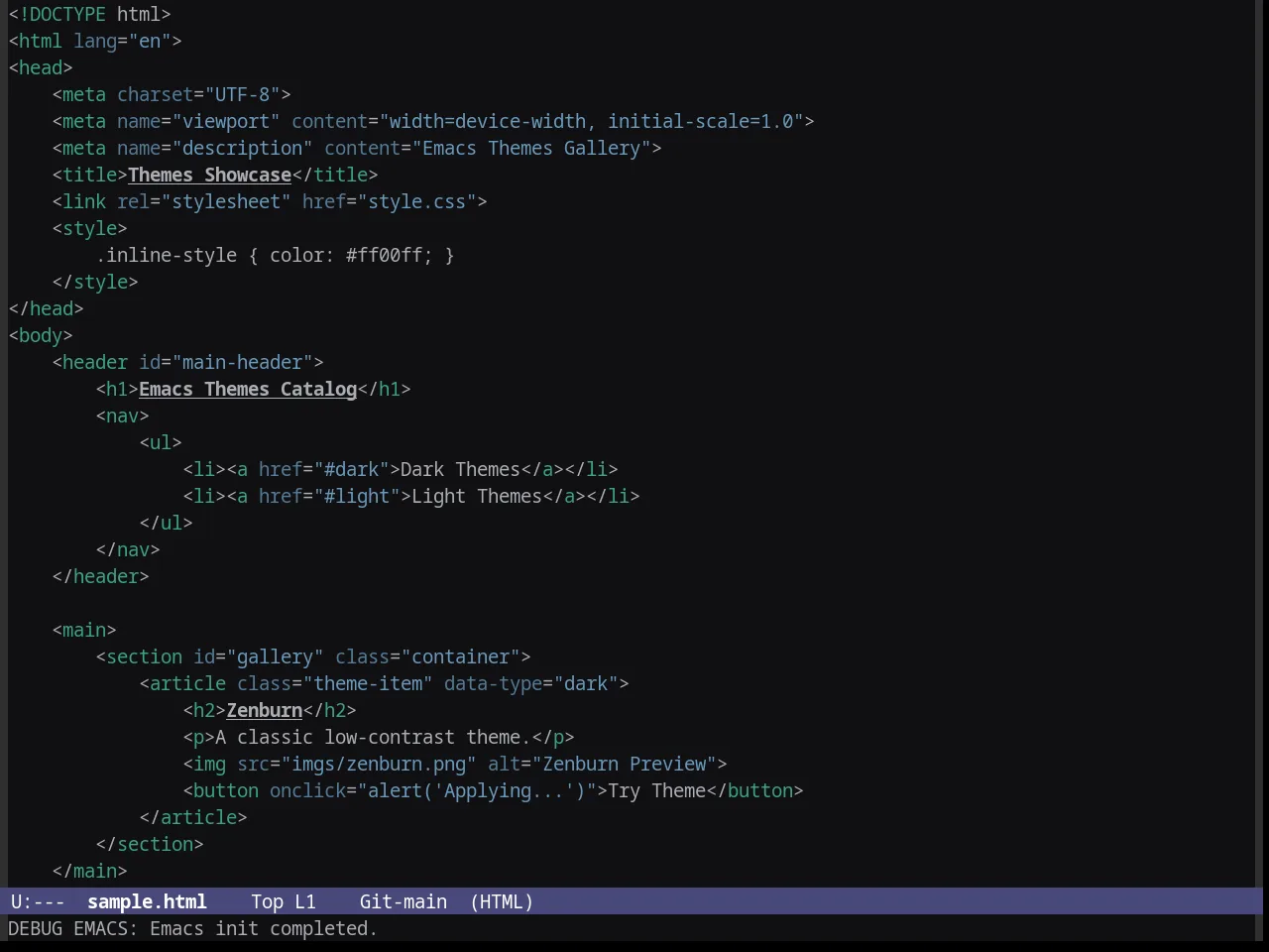 Granger Theme in html-mode