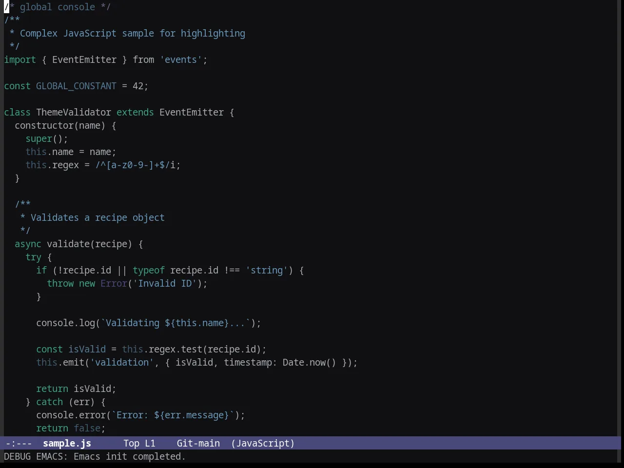 Granger Theme in javascript-mode