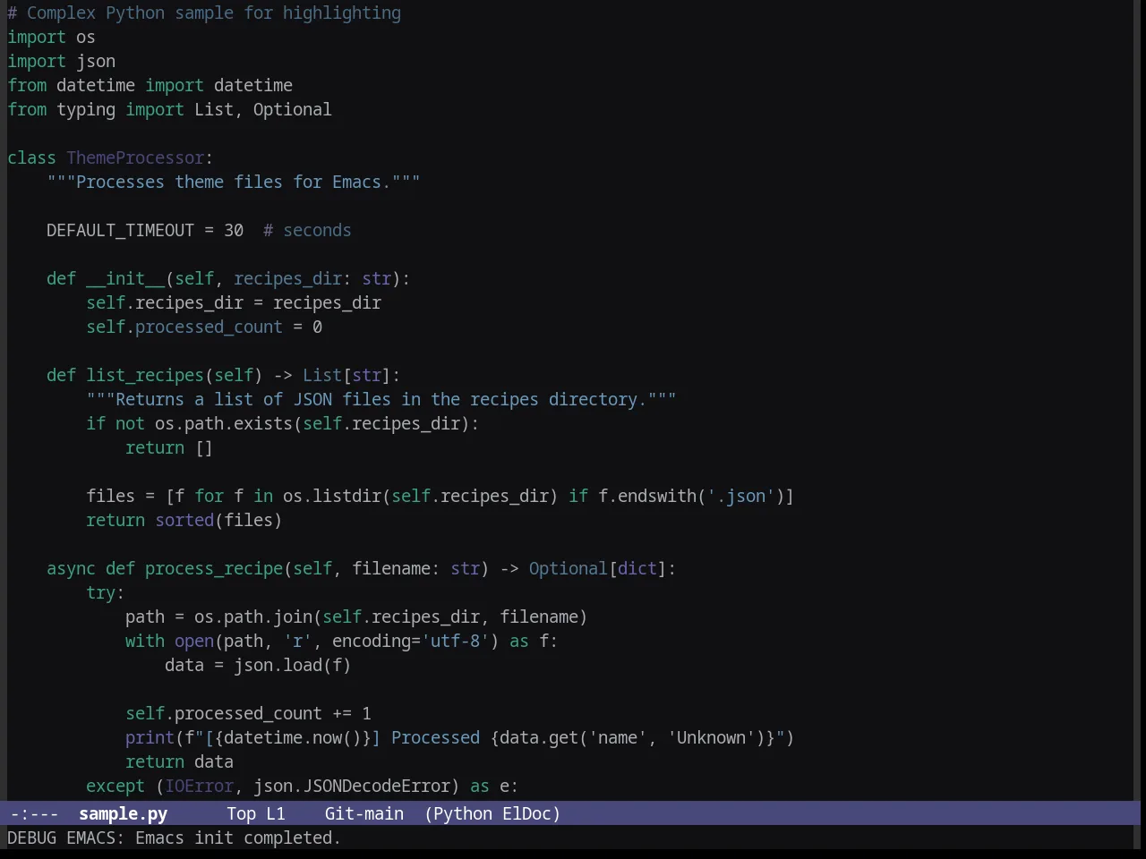 Granger Theme in python-mode