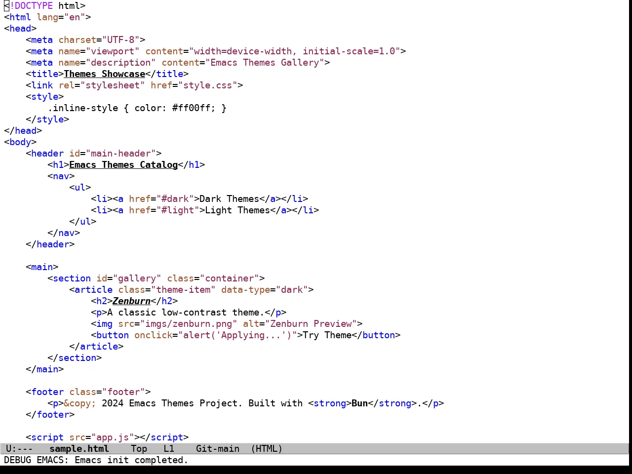 Graphene Meta Theme in html-mode