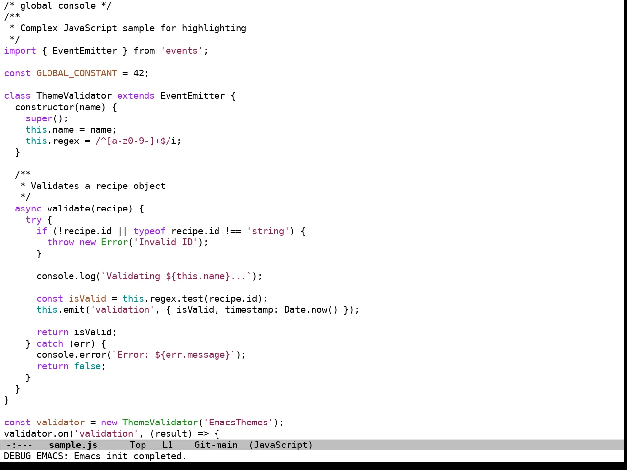 Graphene Meta Theme in javascript-mode