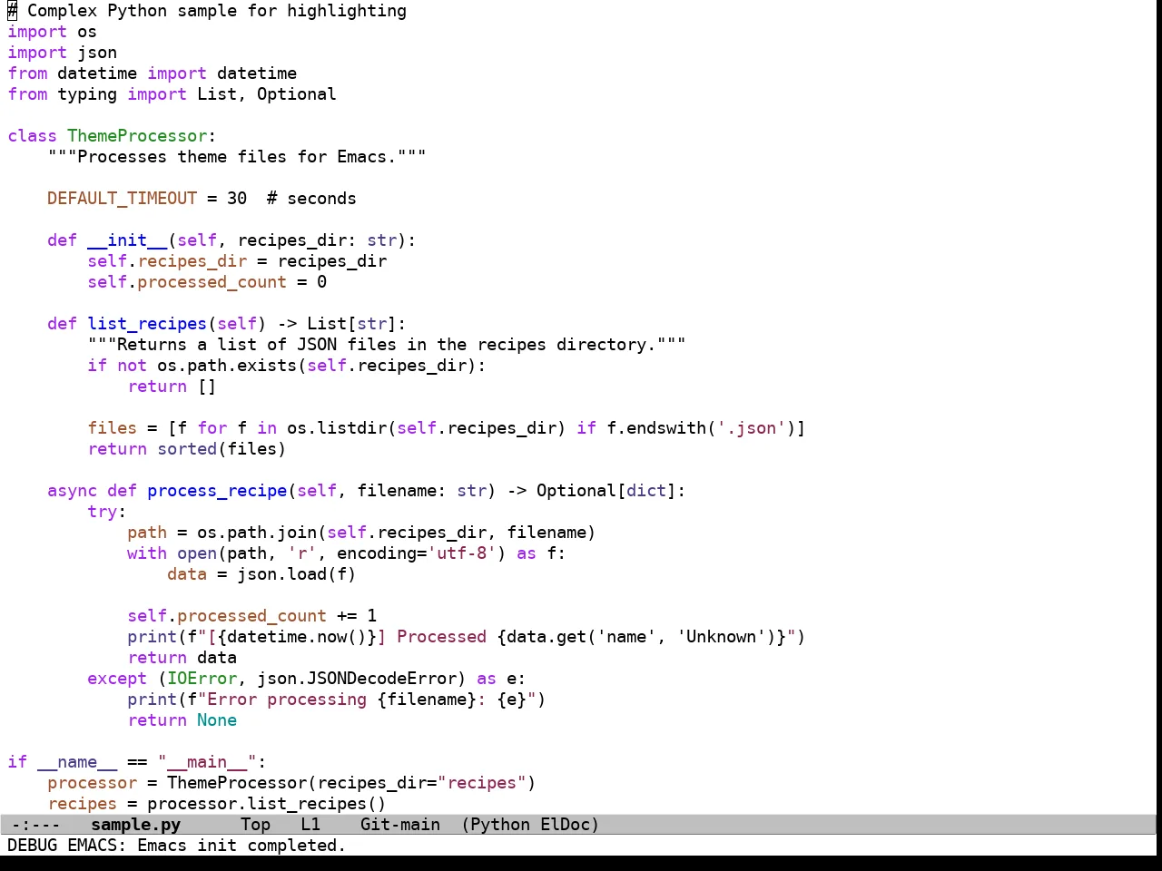 Graphene Meta Theme in python-mode