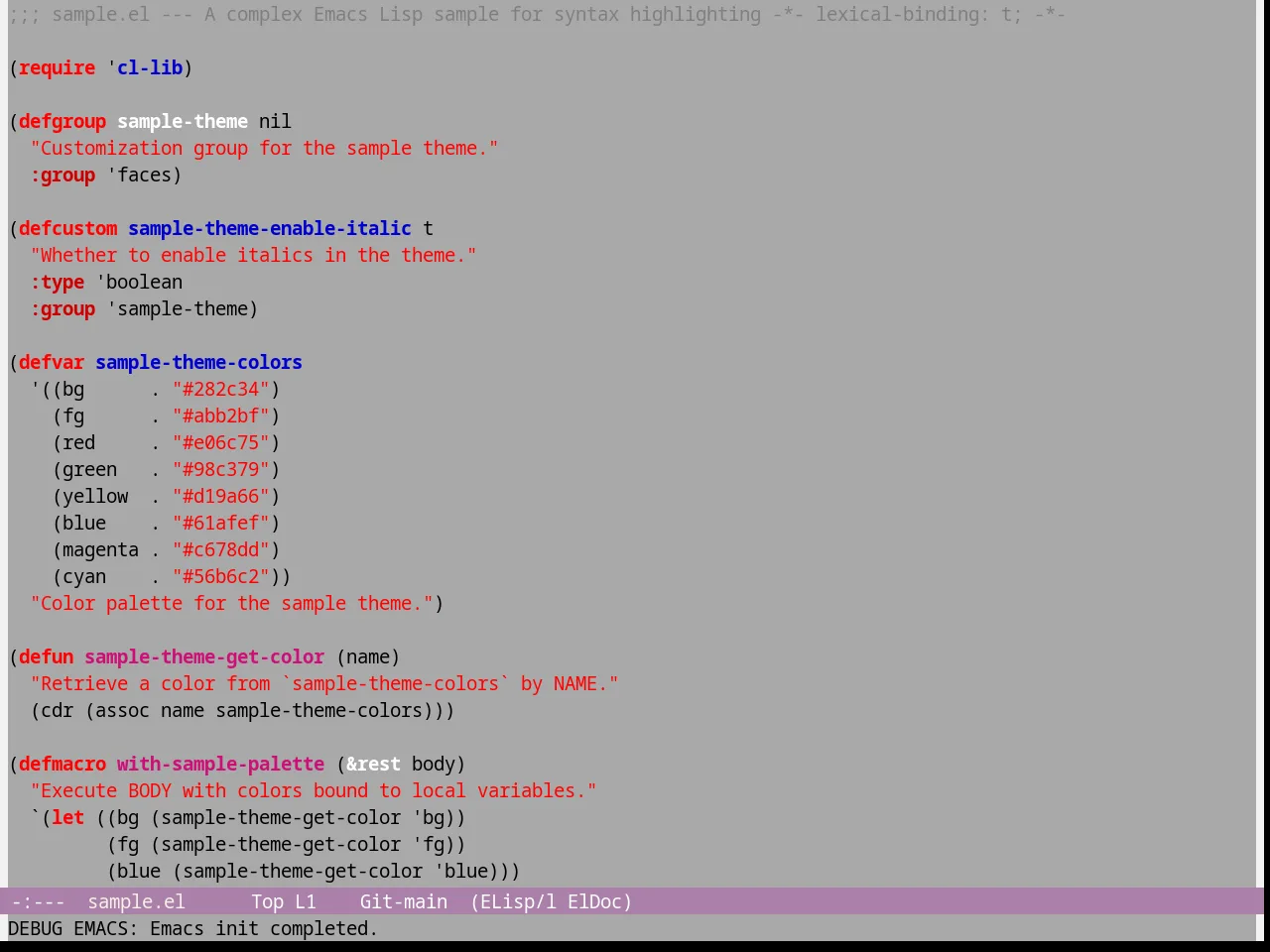 Gray1 Theme in emacs-lisp-mode