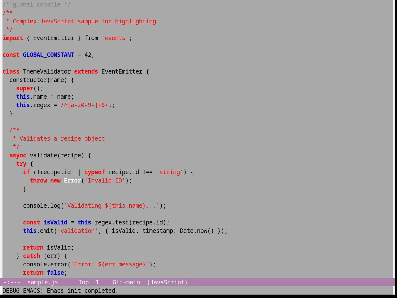 Gray1 Theme in javascript-mode