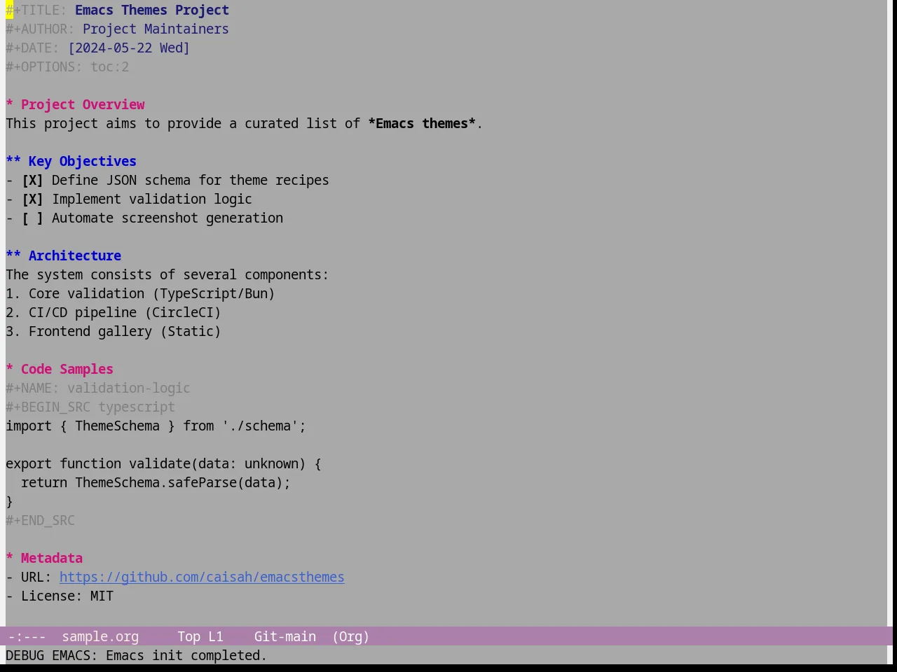Gray1 Theme in org-mode