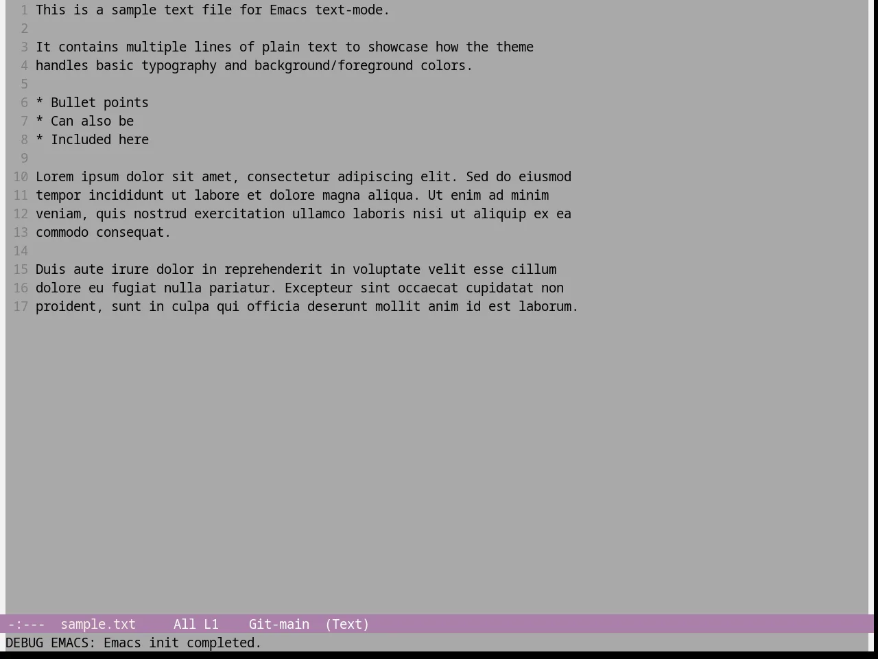 Gray1 Theme in text-mode