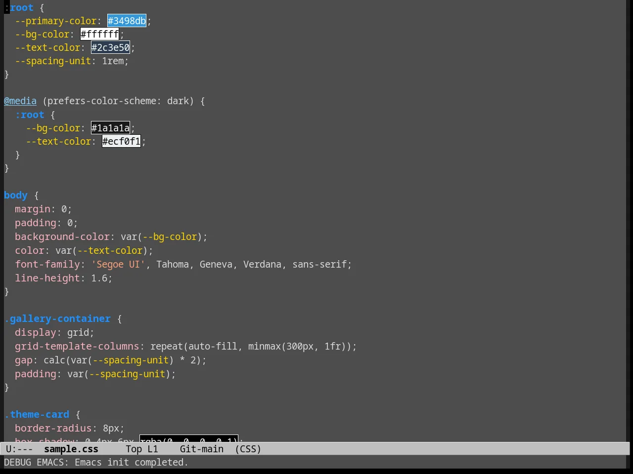 Gray30 Theme in css-mode