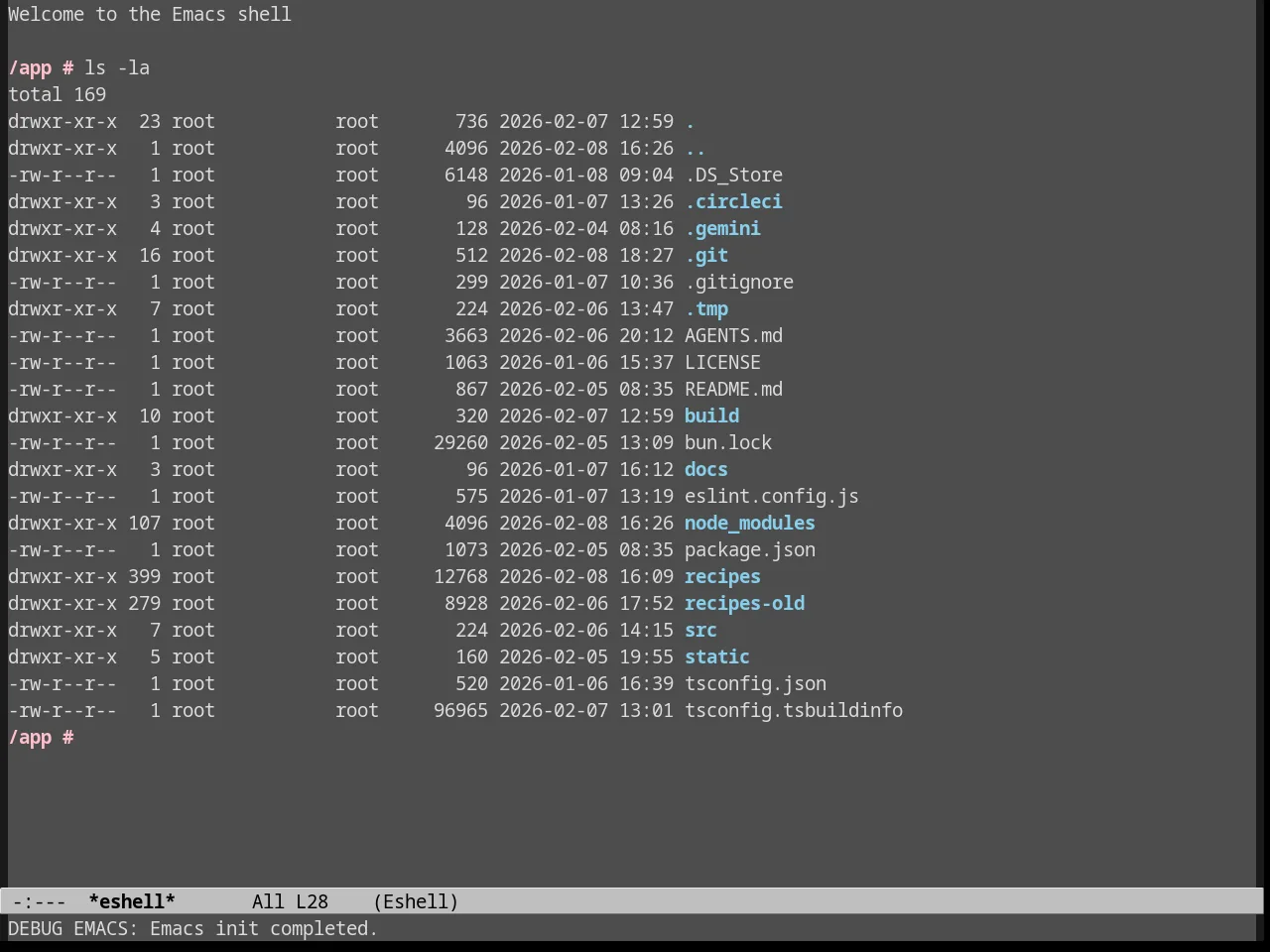 Gray30 Theme in eshell