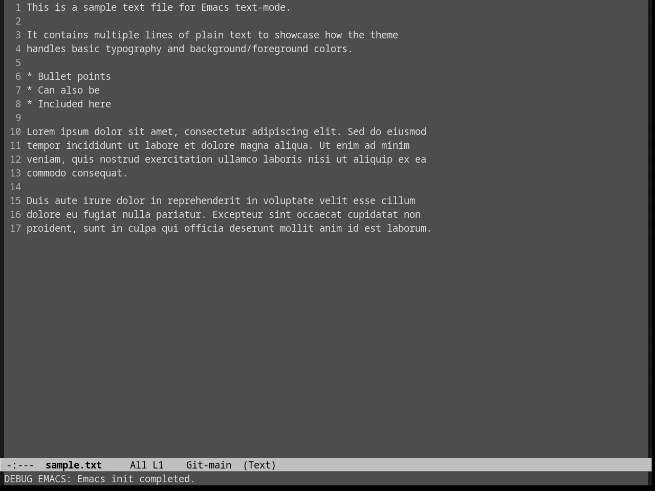 Gray30 Theme in text-mode