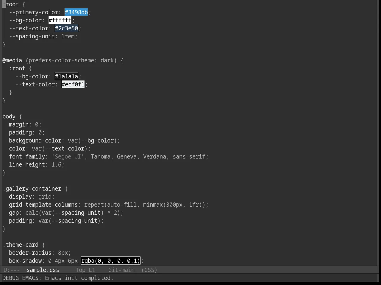 Grayscale Theme in css-mode