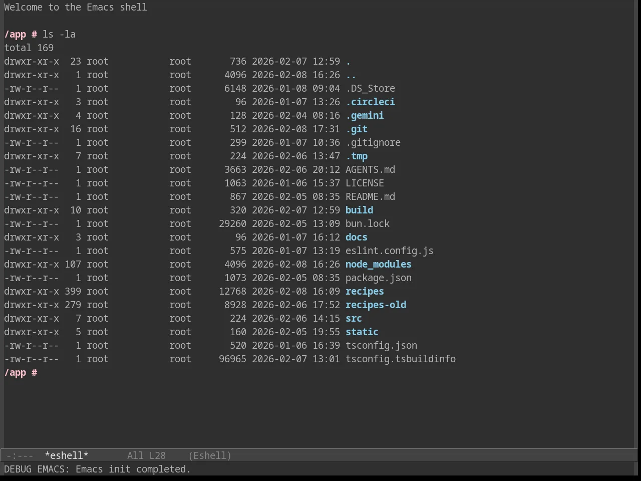 Grayscale Theme in eshell