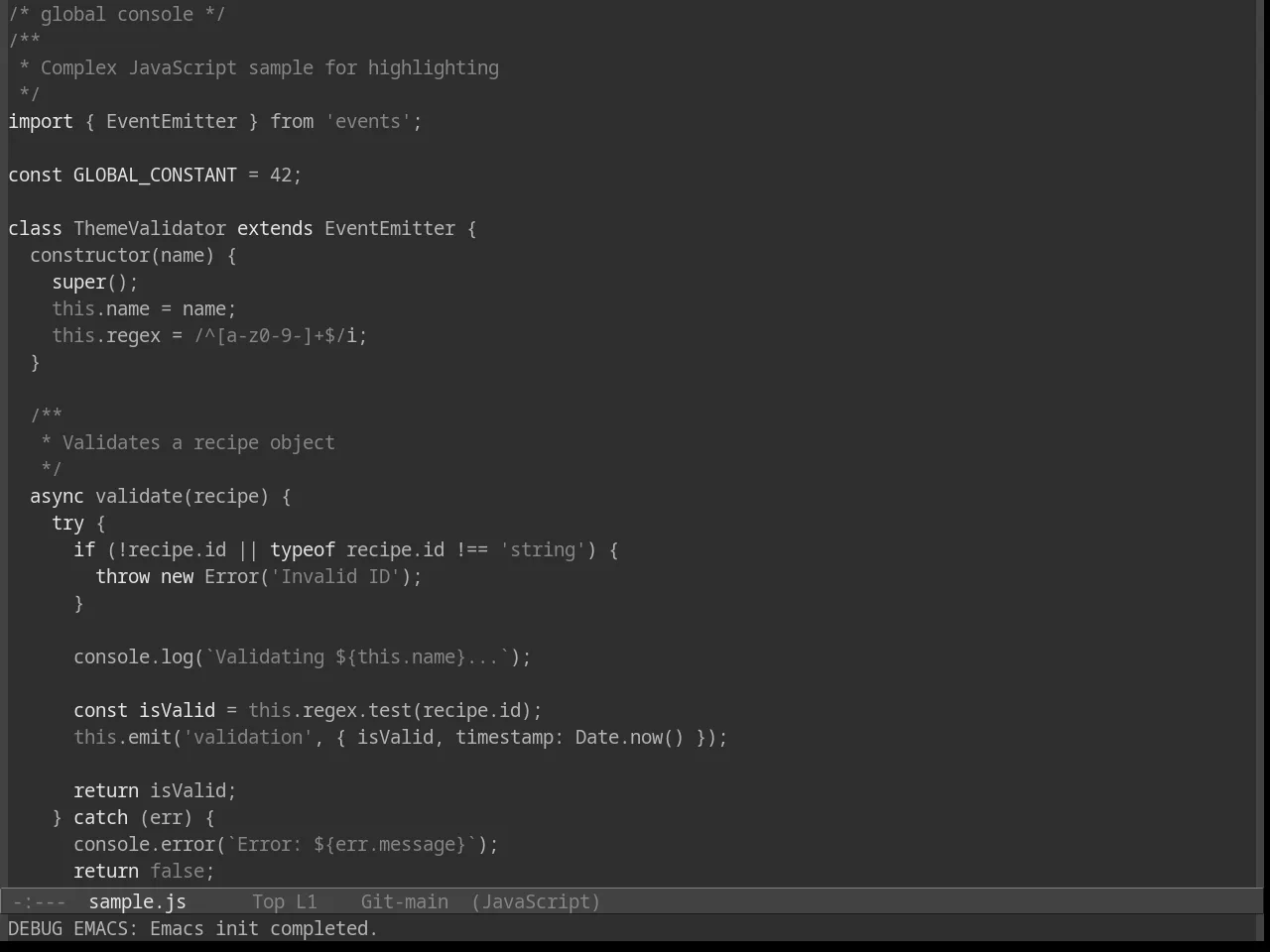 Grayscale Theme in javascript-mode