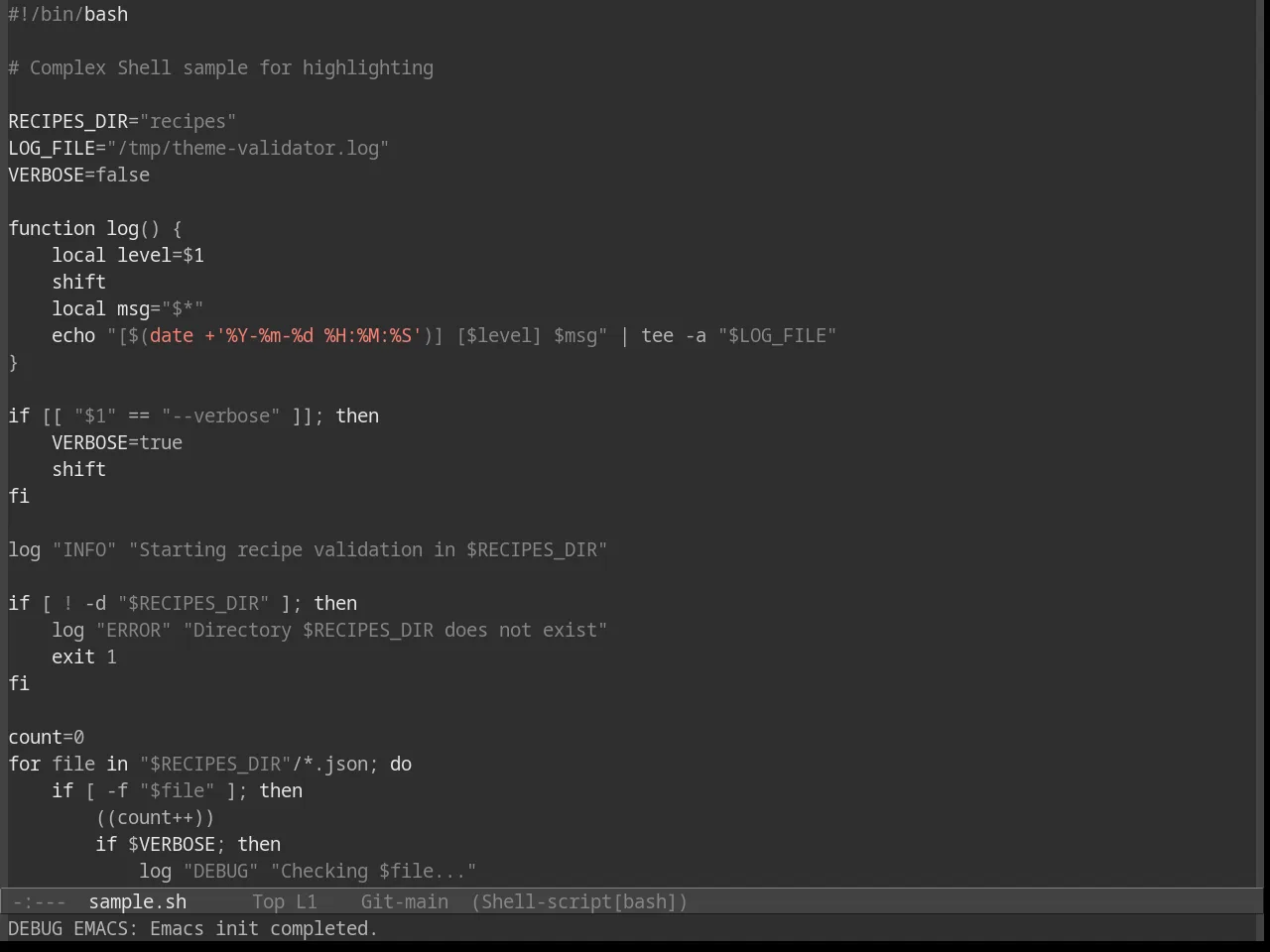 Grayscale Theme in sh-mode