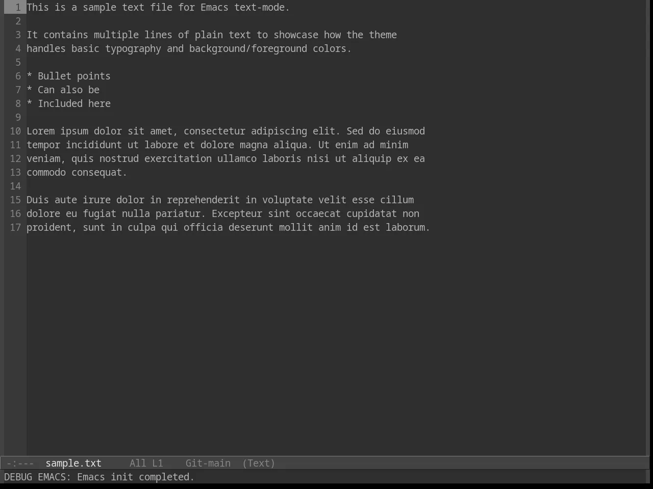 Grayscale Theme in text-mode