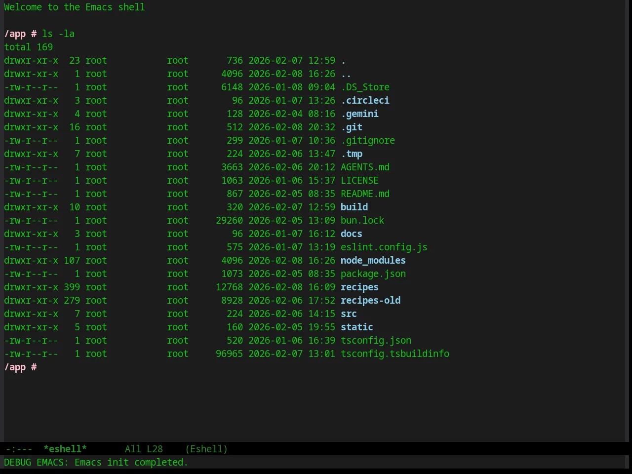Green Is The New Black Theme in eshell