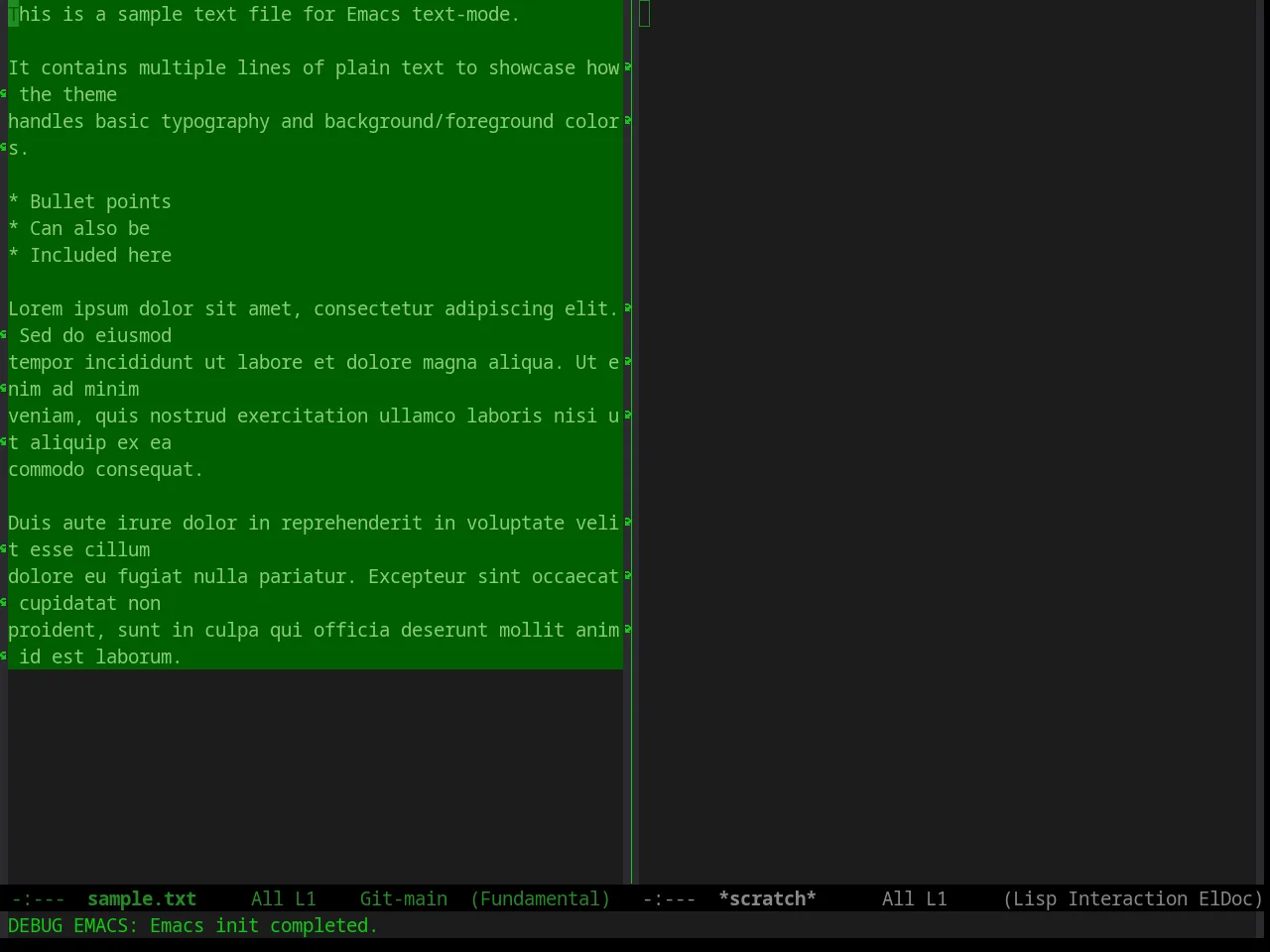 Green Is The New Black Theme in fundamental-mode