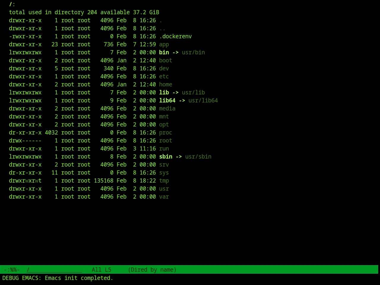 Green Screen Theme in dired