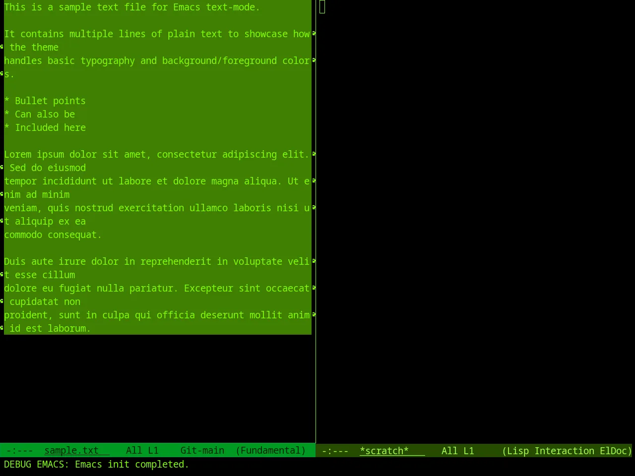 Green Screen Theme in fundamental-mode