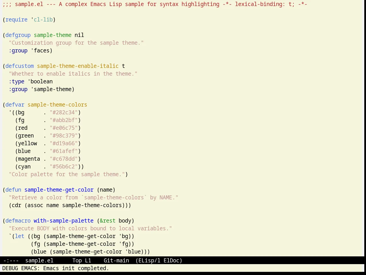 Greiner Theme in emacs-lisp-mode