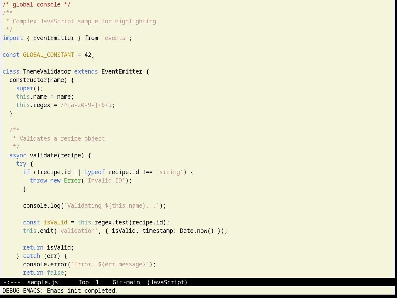 Greiner Theme in javascript-mode