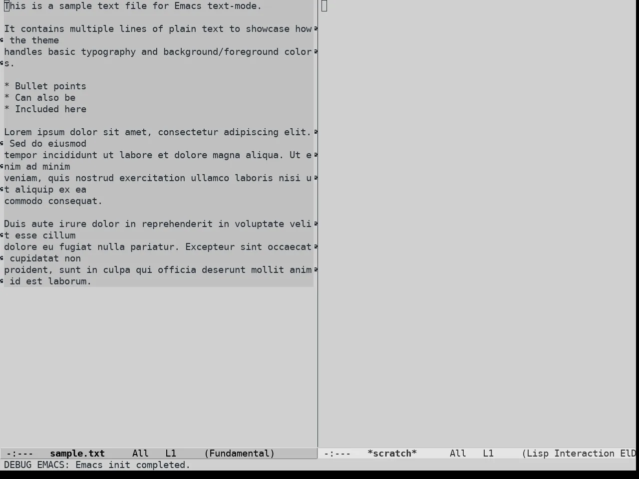 Grey Paper Theme in fundamental-mode
