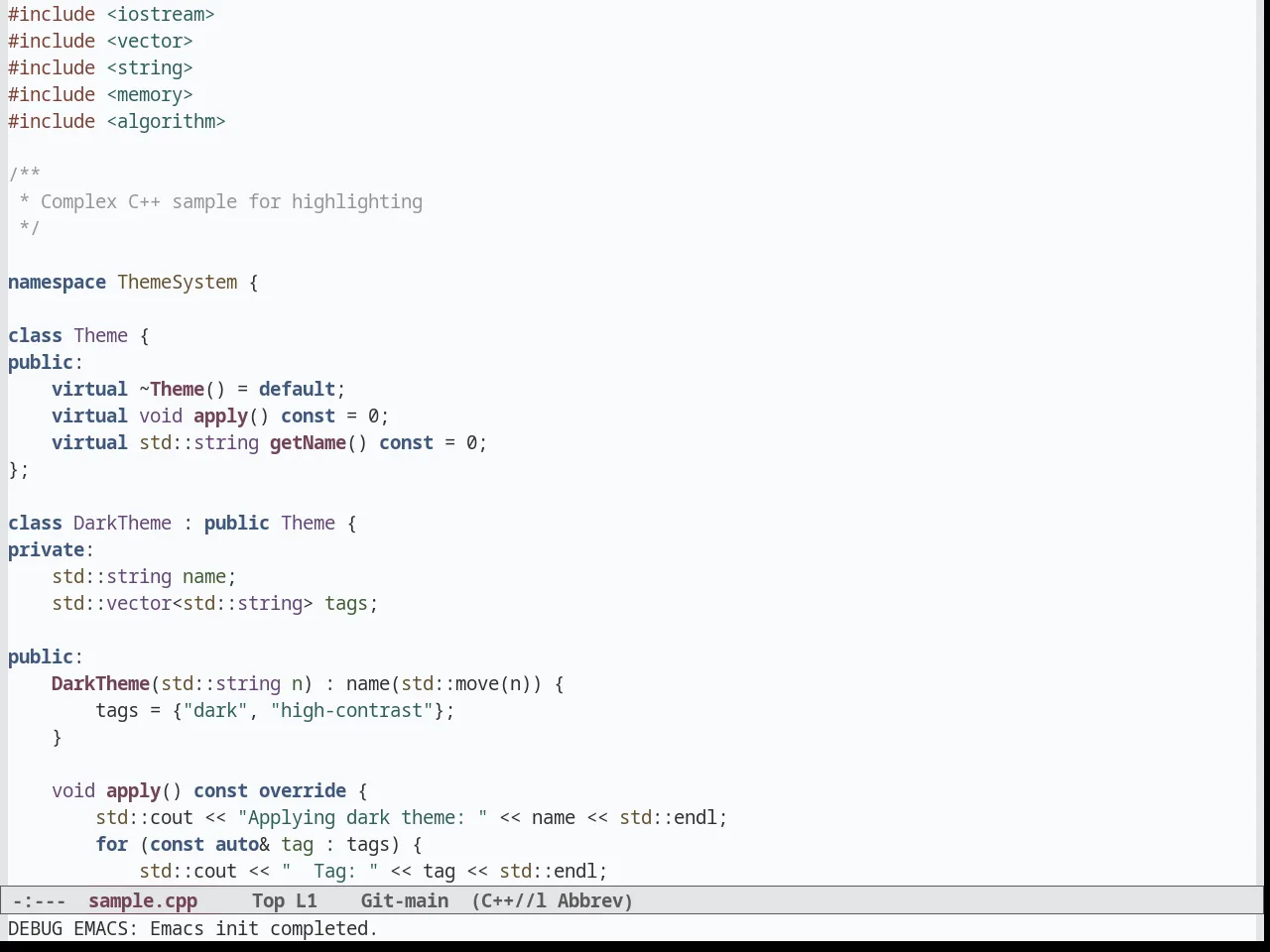 Greymatters Theme in c++-mode
