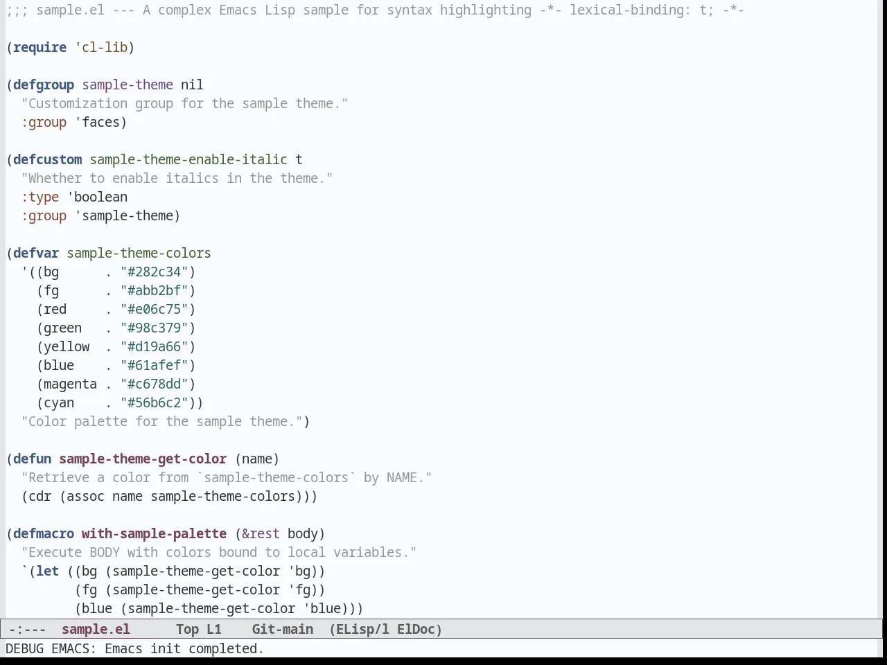Greymatters Theme in emacs-lisp-mode