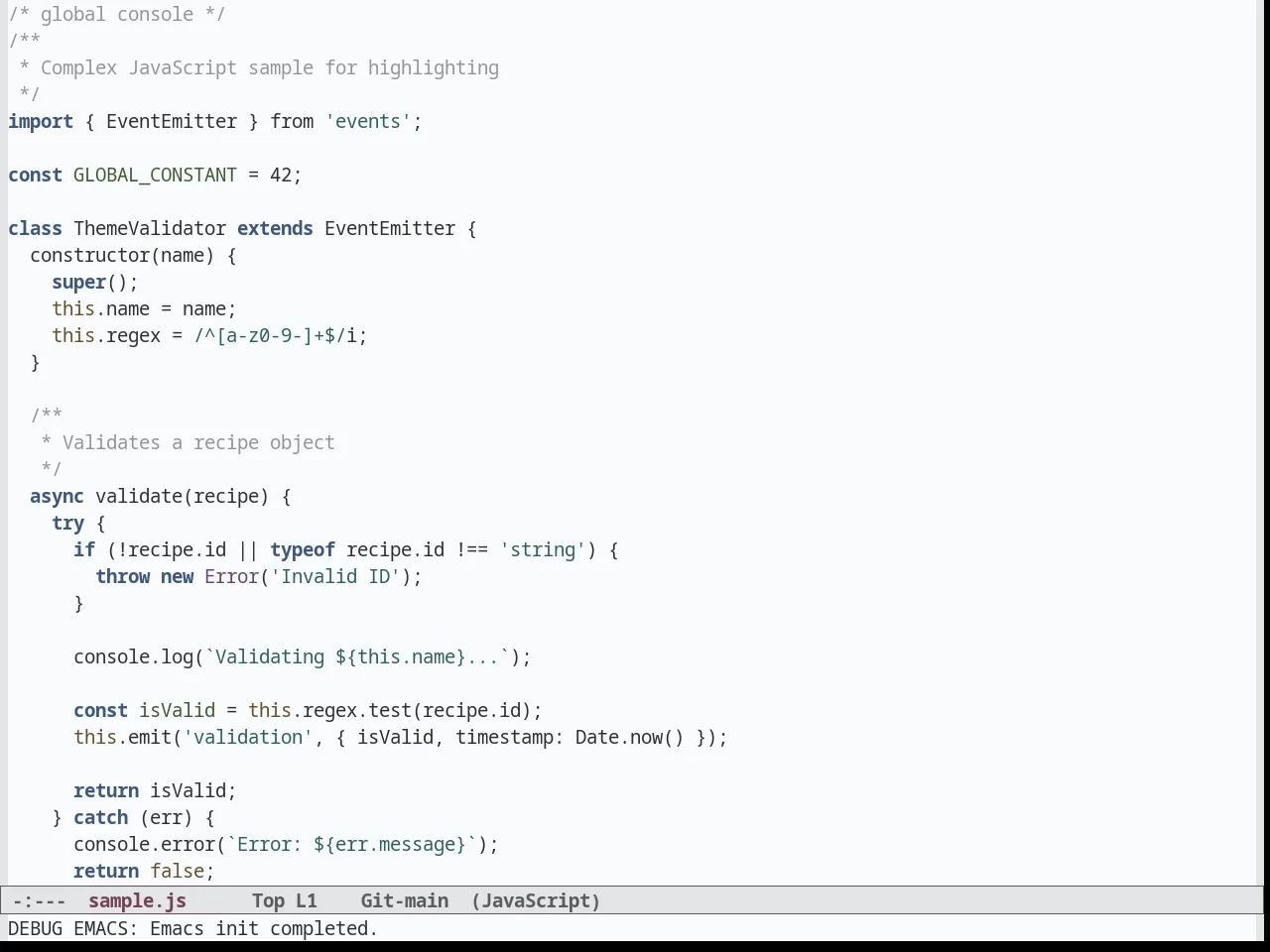 Greymatters Theme in javascript-mode